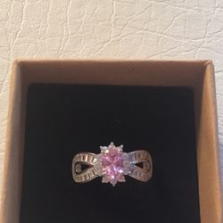   Beautiful  Pink Stone Ring Sterling Sliver 925 
