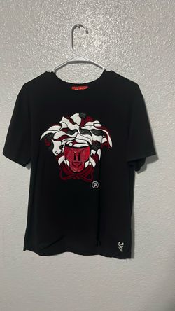 Black Graphic T-Shirt with Medusa Print
