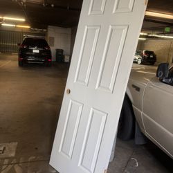 Two 6 Panel Doors 30x80 One Has Knob And Hinges $120 For Both