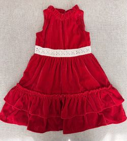 Janie and jack velvet red dress size 6