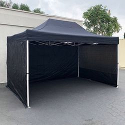 (Brand New) $180 Heavy Duty EZ Popup Canopy 10x15’ with (3 Sidewalls) Outdoor Gazebo, Carry Bag (2 Colors)