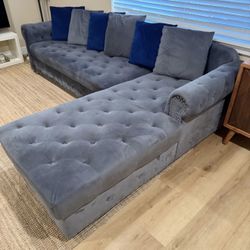 Modern Sectional Sofa with Chaise - Gray