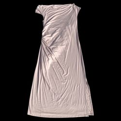 Women’s Beige Draped Ruched Midi Dress, L