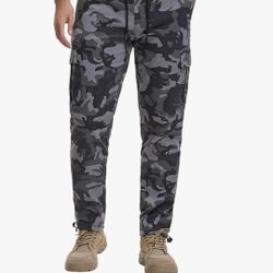 Men's Tactical Hiking Pants, Stretch Cargo Chinos Size 36