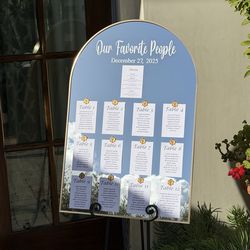 Wedding Mirror Arch Seating Chart - Our Favorite People