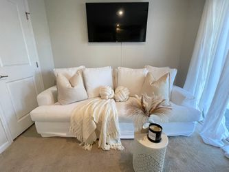 Delivery Included + 65% Off Macy’s White Couch 
