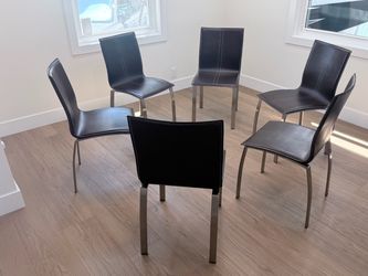6 Leather Dining Room Chairs