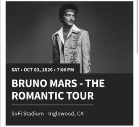 Bruno Mars concert-2 tickets