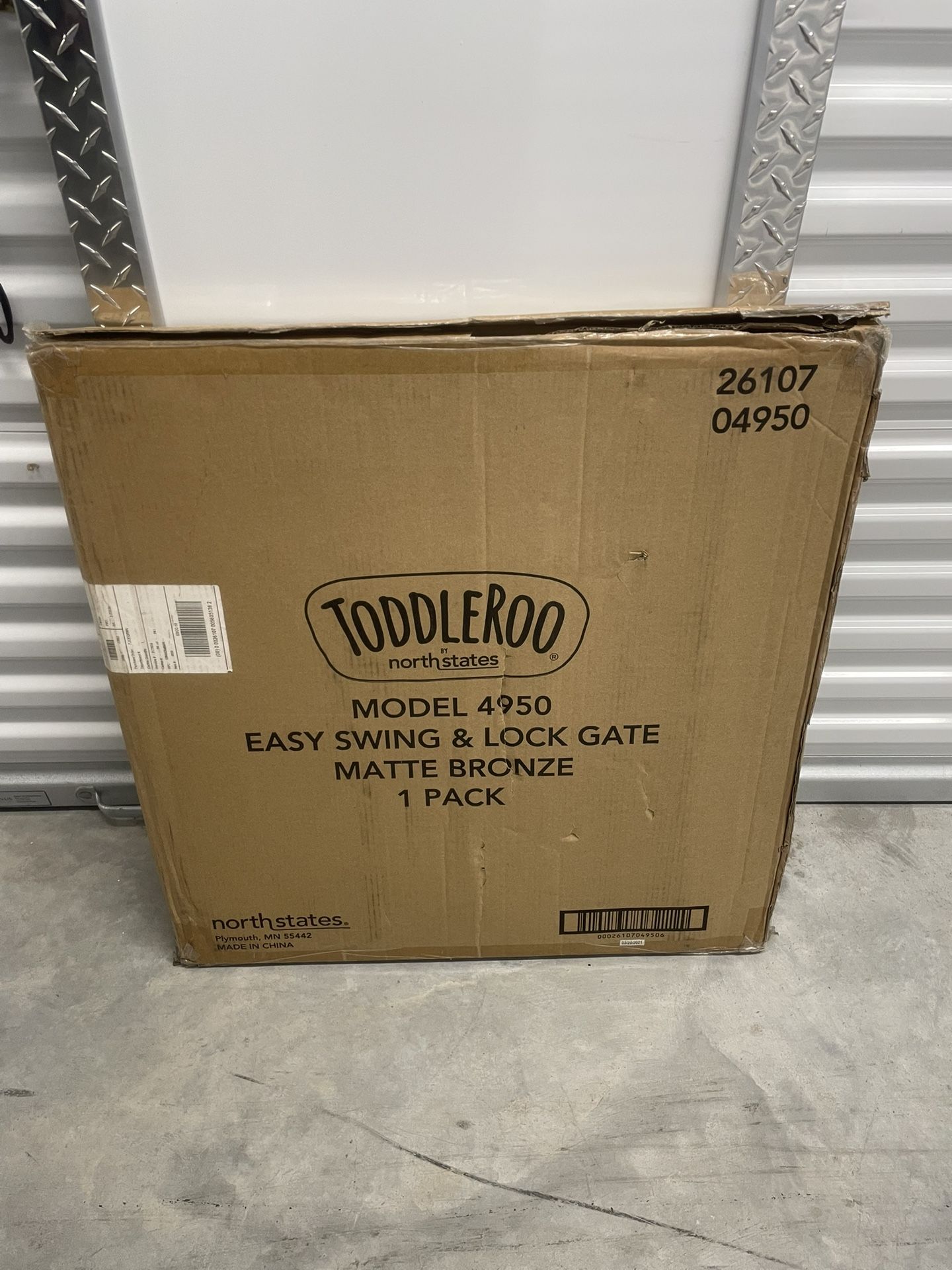 Toddleroo by North States Baby Gate for Stairs: Easy Swing & Lock Child Gate