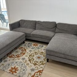 Sectional Couch - L Shaped with Ottoman 