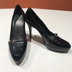 Women’s All Leather Platform Heels Shoes, 10 M