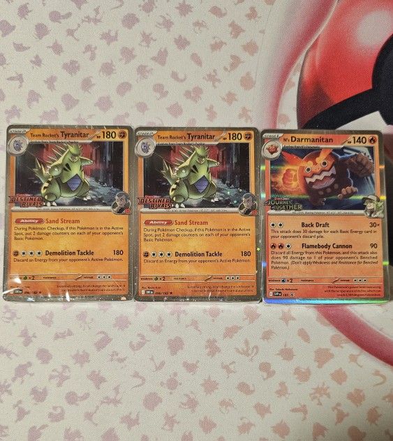 2 Stamped Rocket's Tyranitar's & 1 Stamped N's Darmanitan (SEALED)