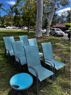 Stackable Outdoor Patio Dining Chairs with Backrest/Armrests for Lawn Garden Balcony Deck Camping & matching table $25