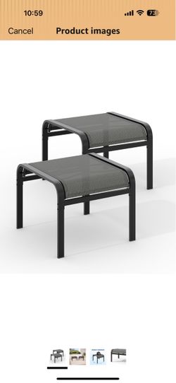 Outdoor Ottomans for Patio Footrest Metal Chairs Patio Footstools Furniture Outside Stools