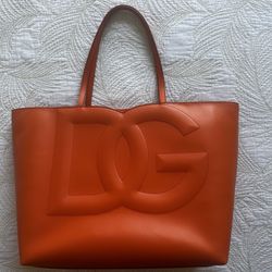 Large Orange Dolce & Gabbana DG Tote Bag 