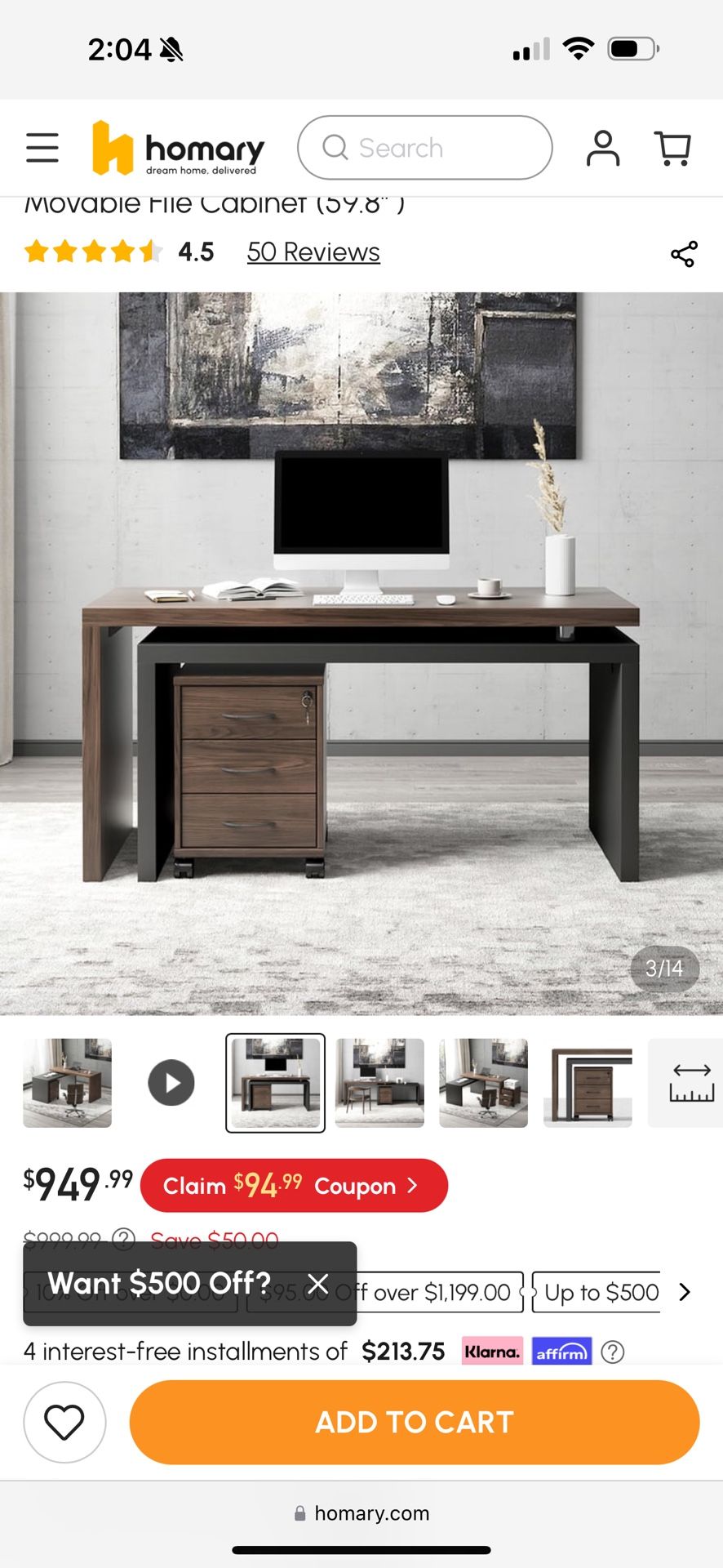 Wooden Modern Desk