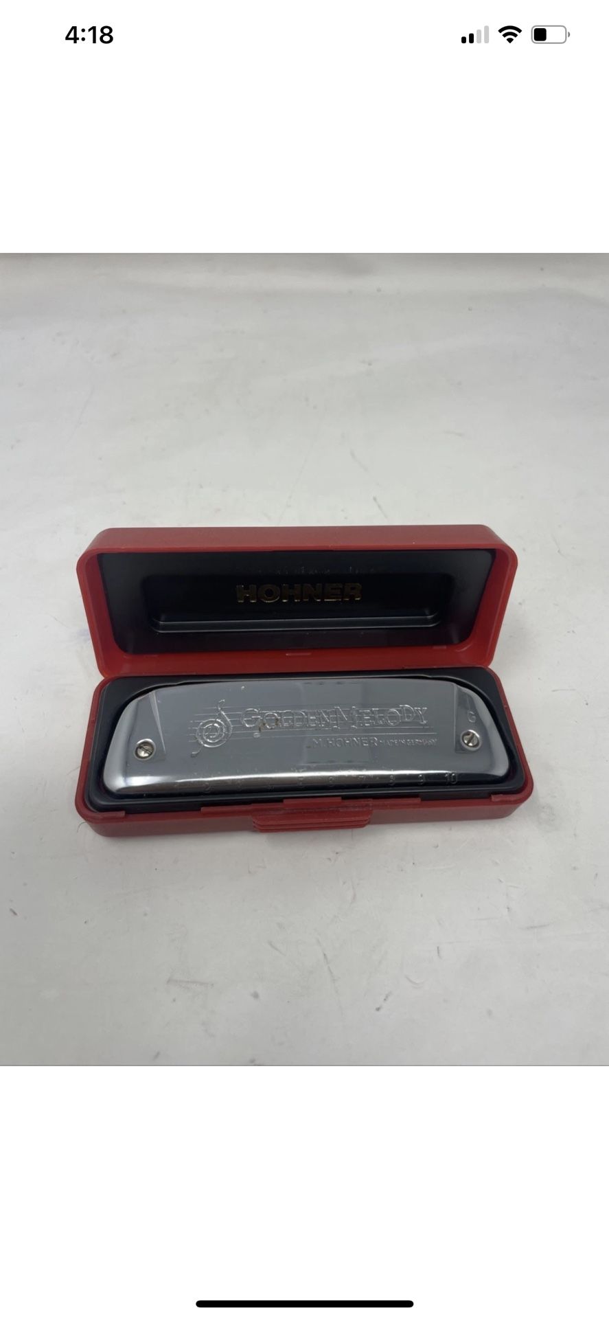 Vtg M. Hohner Golden Melody Harmonica No 542 Key of DMade in Germany