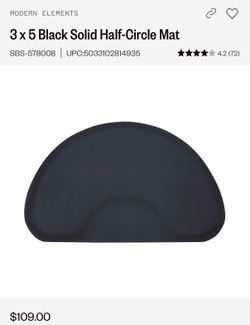 M.E. 3x5 1/2 Circle Black Mat