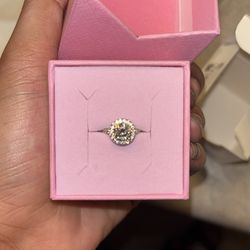 Platinum  rhodium and crystal ring