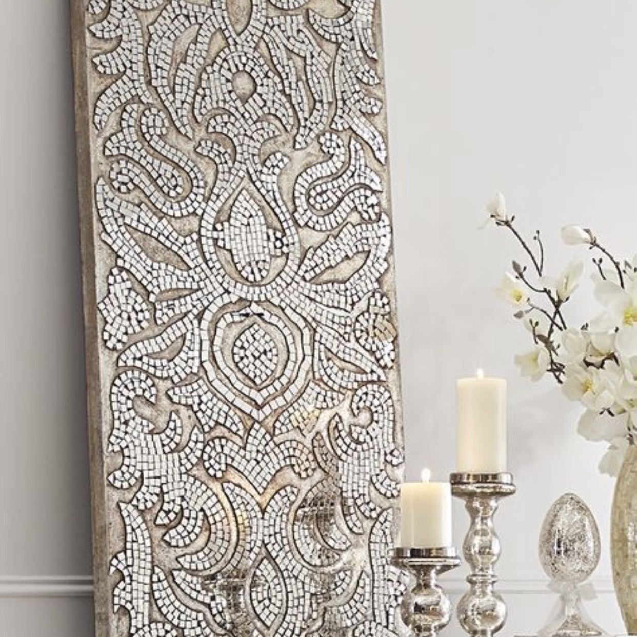 Pier Imports Mosaic Mirrored Wall Panel Mosaic Mirror,, 43 OFF