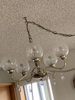 70’s Retro Ceiling Light Fixture - 5 candle lights -