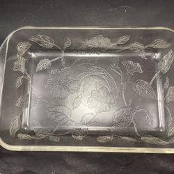 Princess House Rectangular Baking Casserole Dish - Flower Embossed 