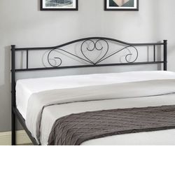 Queen sz  Heart Shaped Metal Bed Frame White