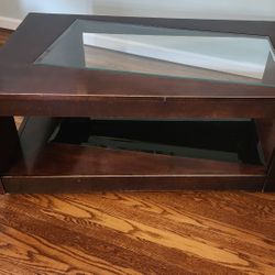 Modern coffee table with a glass-top... $65