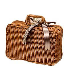 Wicker Handbag Straw Purse for Women, Hand Woven Rattan Bag ，Summer Beach Bag 