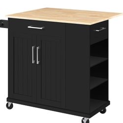 New. Rolling Kitchen Island Cart with Drop Leaf,