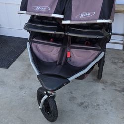 BOB Revolution SE Double Baby Jogging Stroller With Snack Tray 