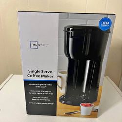 Mainstays Black Matte Single Serve Coffee Maker. Bought 29$ selling 15$ Brand New 