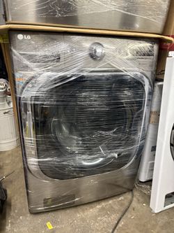 LG set Jumbos Size 30” Wide Washer And Gas Dryer Front Load Stainless Steel 