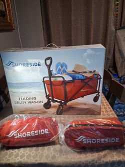 Brand New Shoreside Folding Utility Wagon & 2 Folding Chairs Set.