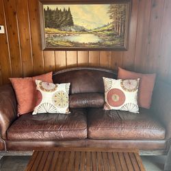 Leather Couch  And Chair 