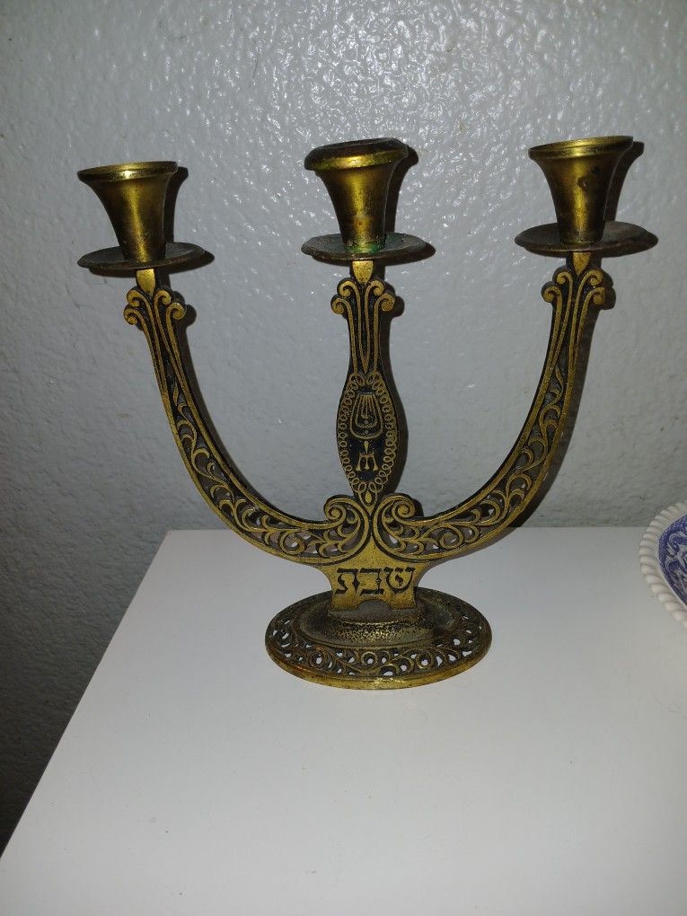 Brass 3 Arm Candle Abra