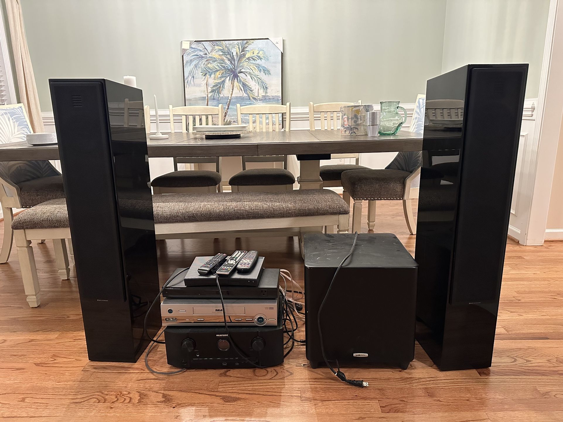 Martin Logan Tower Speakers/subwoofer/marantz Receiver