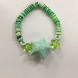 Cute Green Clay Bead Bracelet