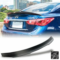 Brand New 2014-2024 Infiniti Q50 Q50S Sedan Real Carbon Fiber PSM Highkick Trunk Spoiler Wing

