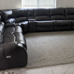 Grain Leather Sectional Sofa