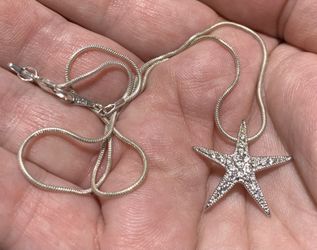 Sterling Silver Starfish Necklace Pendant 