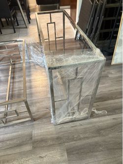 Console table and coffee table with glass