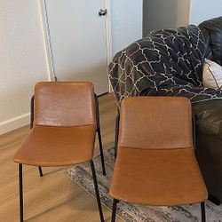 Faux Leather Chairs (2)
