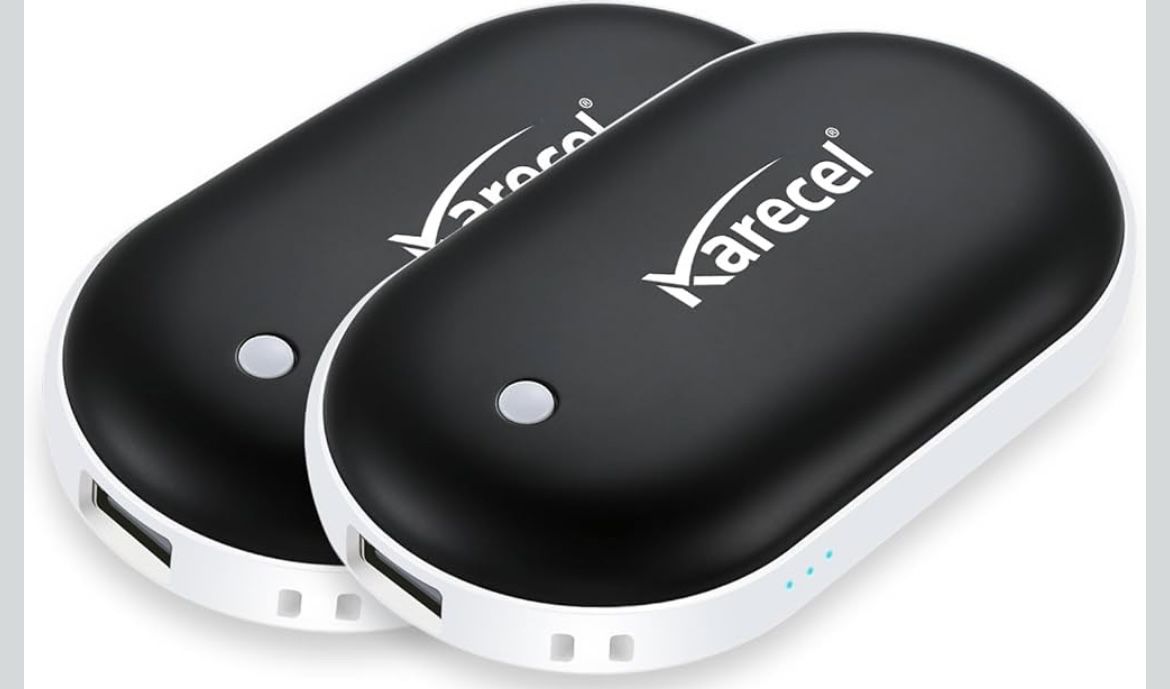 Hand Warmers Rechargeable 2 Pcs 10,400mAh Double Sided Heat Electric Handwarmers Powerbank Portable Camping Hand Warmers Winter Essentials