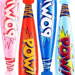 Pow Inflatable Baseball Bats - (Pack of 12) Oversized 20 Inch Inflatable Toy Bat, Carnival Prizes, Goodie Bag Favors or Superhero Birthday Party Prize