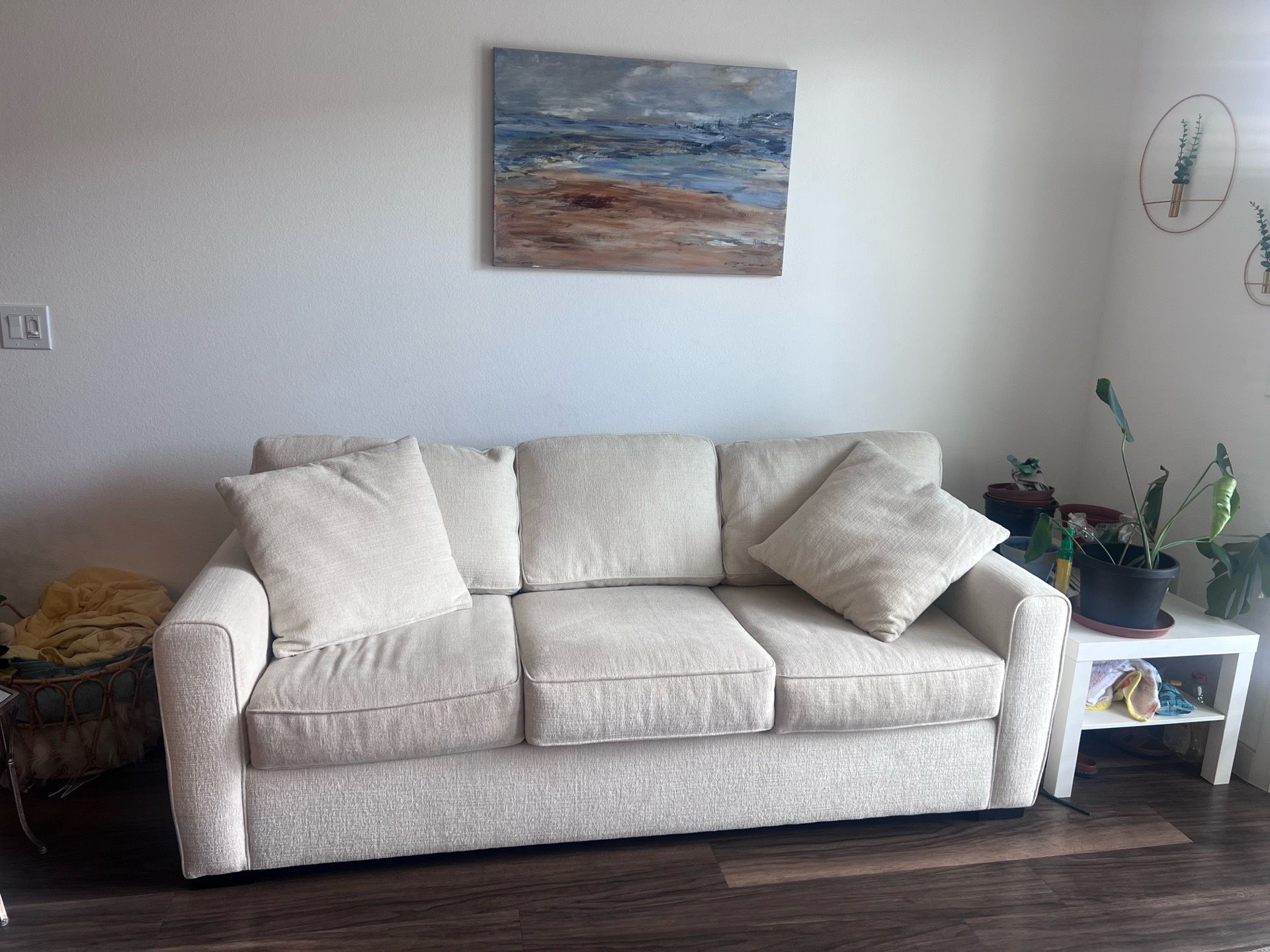 Living Spaces White Couch