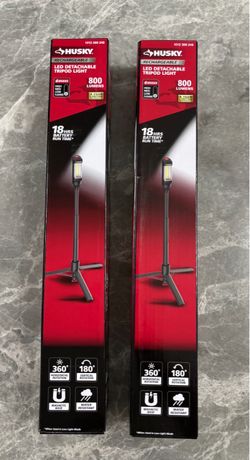 Husky Rechargeable 800-Lumen LED Detachable Tripod Work Light – NEW