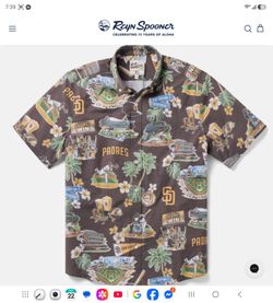 Reyn Spooner SAN DIEGO PADRES Scenic Performance Aloha Shirt Sz Men's M