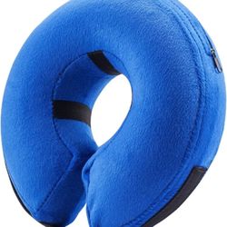 BENCMATE Protective Inflatable Collar for Dogs and Cats - Soft Pet Recovery Collar Does Not Block Vision E-Collar (X-Large, Blue)