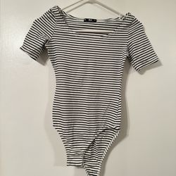Shein Black & White Stripes Bodysuit